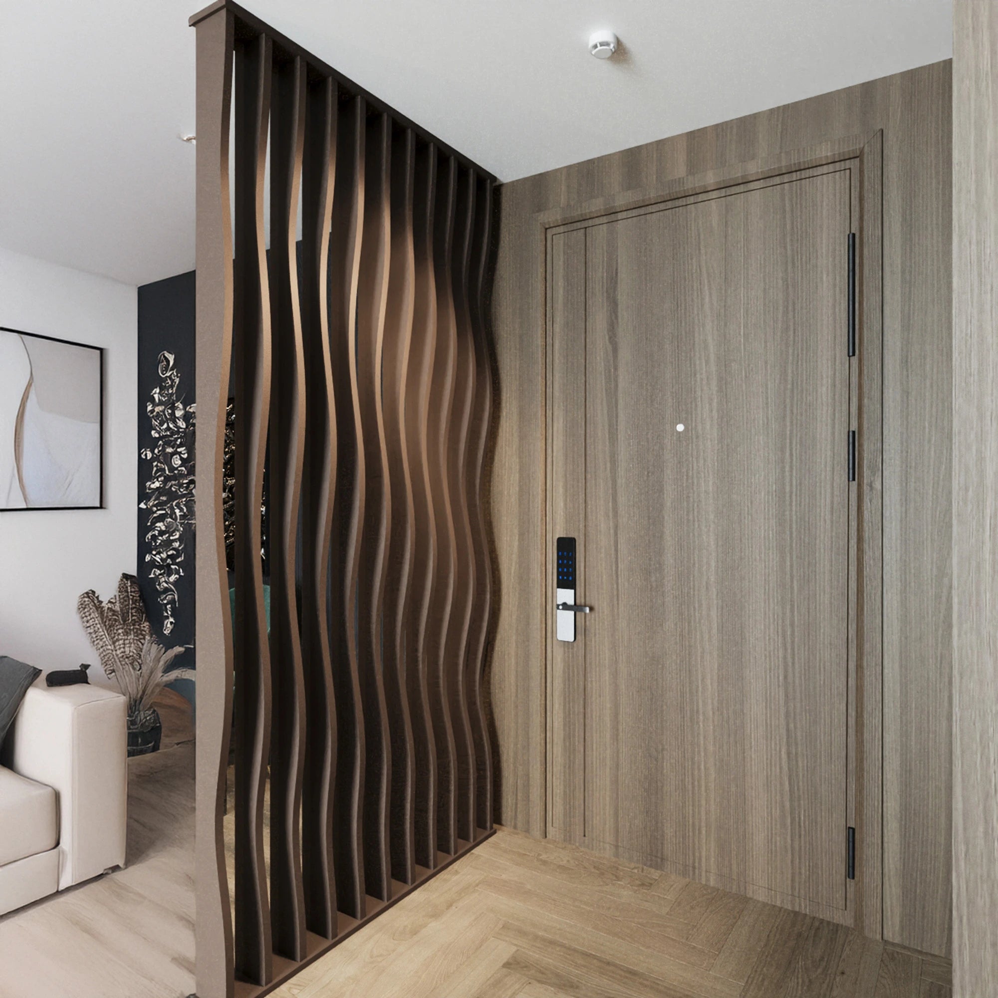Wavy Slatted Parametric Partition  Room Dividers.